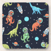 Kids Dinosaur Astronaut Pattern Getränkeuntersetzer (Vorderseite)