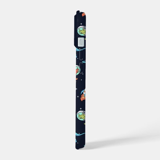 Kids Dinosaur Astronaut Pattern iPhone 15 Hülle (Linke Seite)