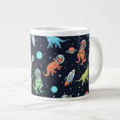 Kids Dinosaur Astronaut Pattern Jumbo-Tasse (Vorderseite Rechts)