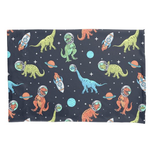 Kids Dinosaur Astronaut Pattern Kissenbezug (Vorderseite-Links)