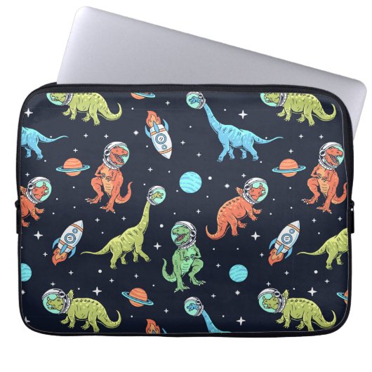 Kids Dinosaur Astronaut Pattern Laptopschutzhülle (Vorderseite)