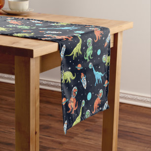 Kids Dinosaur Astronaut Pattern Mittelgroßer Tischläufer