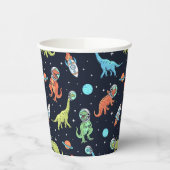 Kids Dinosaur Astronaut Pattern Pappbecher (Links)