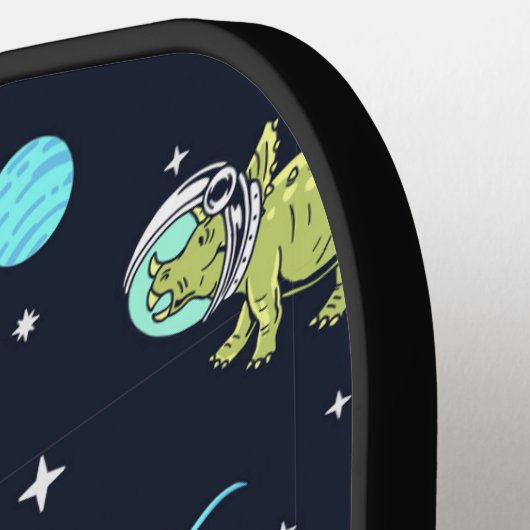 Kids Dinosaur Astronaut Pattern Pickleball Schläger (Linke Seite)