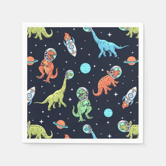 Kids Dinosaur Astronaut Pattern Serviette (Vorderseite)