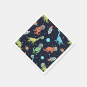 Kids Dinosaur Astronaut Pattern Serviette (Ecke)