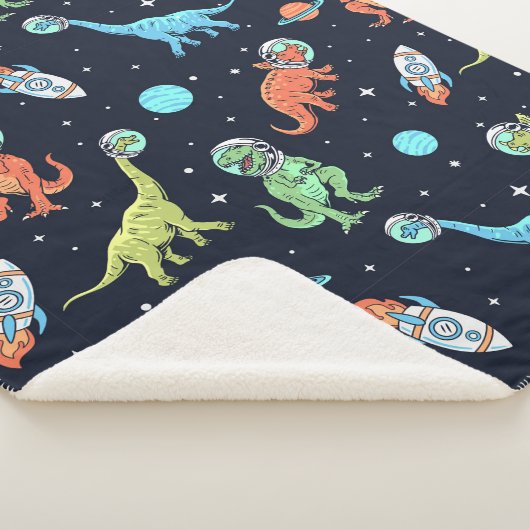 Kids Dinosaur Astronaut Pattern Sherpadecke (3/4)