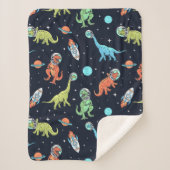 Kids Dinosaur Astronaut Pattern Sherpadecke (Vorderseite)