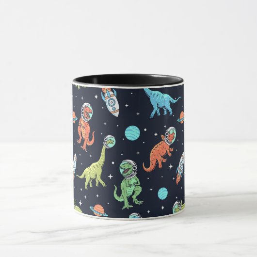 Kids Dinosaur Astronaut Pattern Tasse (Zentrum)