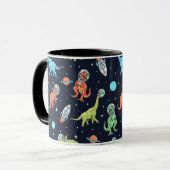 Kids Dinosaur Astronaut Pattern Tasse (Vorderseite Links)
