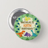 Kids Dinosaur Birthday Button (Vorne & Hinten)