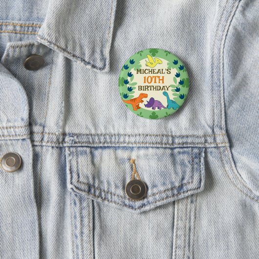 Kids Dinosaur Birthday Button (Beispiel)
