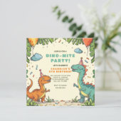 Kids Dinosaur Birthday Einladung (Stehend Vorderseite)