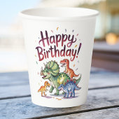 Kids Dinosaur Birthday Pappbecher