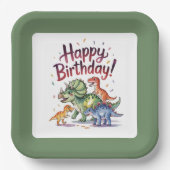 Kids Dinosaur Birthday Pappteller (Vorderseite)
