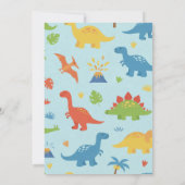 Kid's dinosaur Birthday party invitation template Einladung (Rückseite)