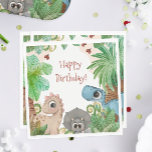 Kids Dinosaur Birthday Serviette<br><div class="desc">Personalisieren Sie das Geburtstagsjahr auf diesen niedlichen Dinosaurier-Servietten,  die für jede Geburtstagsparty eines Kindes großartig sind.</div>