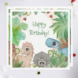 Kids Dinosaur Birthday Serviette