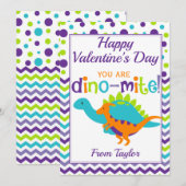 Kids Dinosaur Dino-Mite Valentinstag Feiertagskarte (Vorne/Hinten)