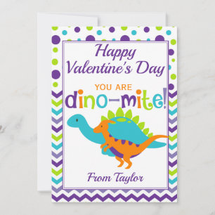 Kids Dinosaur Dino-Mite Valentinstag Feiertagskarte