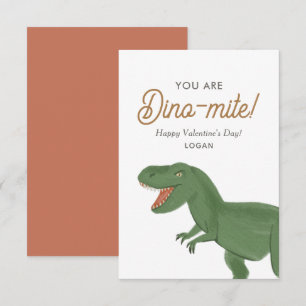 Kids Dinosaur Dinomite Klassenzimmer Valentinstag Mitteilungskarte