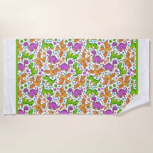 Kids Dinosaur Friends Strandtuch (Vorderseite)