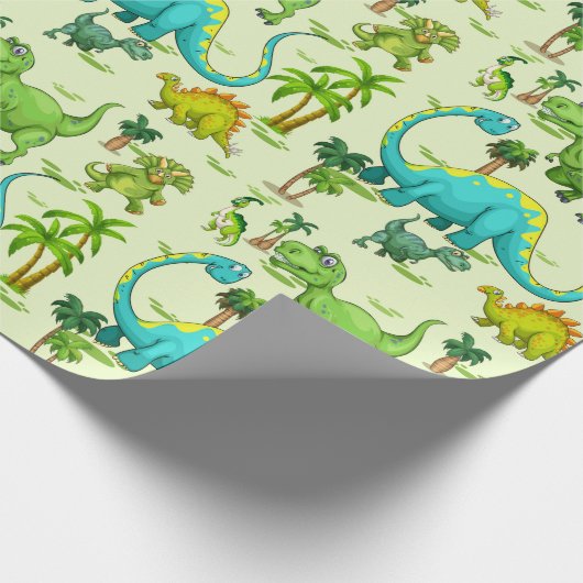 Kids Dinosaur Fun Geschenkpapier (Ecke)
