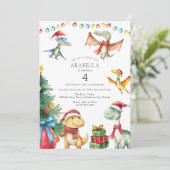 Kids Dinosaur Geburtstagsparty Einladung (Stehend Vorderseite)