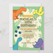 Kids Dinosaur Geburtstagsparty Einladung (Vorderseite)