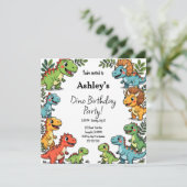 Kids Dinosaur Geburtstagsparty Einladung (Stehend Vorderseite)