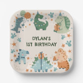 Kid's Dinosaur Geburtstagsparty Pappteller (Vorderseite)
