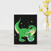 Kids Dinosaur Holding Planet Earth Day Environment Karte (Gelbe Blume)