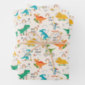 Kids Dinosaur Reisemuster Geschenkpapier Set (Beispiel)