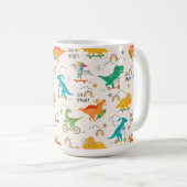 Kids Dinosaur Reisemuster Kaffeetasse (VorderseiteRechts)