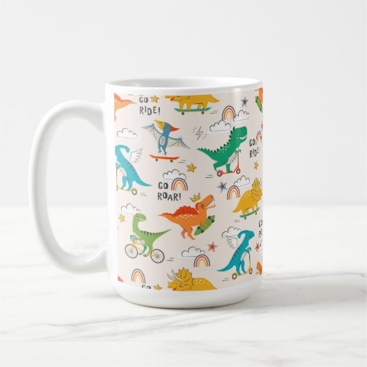 Kids Dinosaur Reisemuster Kaffeetasse (Links)