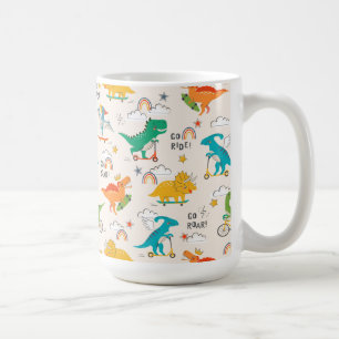 Kids Dinosaur Reisemuster Kaffeetasse