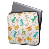Kids Dinosaur Reisemuster Laptopschutzhülle (Vorderseite Links)