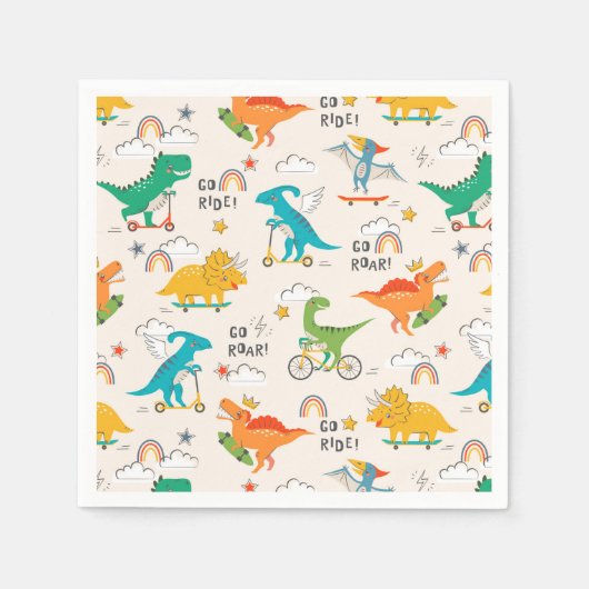 Kids Dinosaur Reisemuster Serviette (Vorderseite)