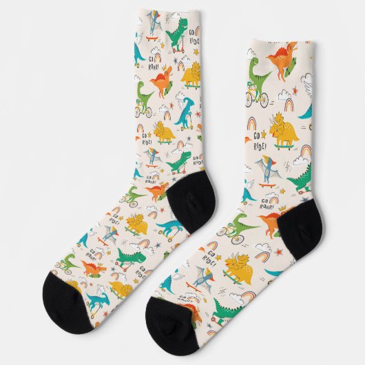 Kids Dinosaur Reisemuster Socken (Linkes Detail)