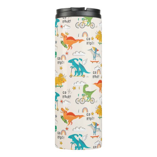 Kids Dinosaur Reisemuster Thermosbecher (Rückseite)