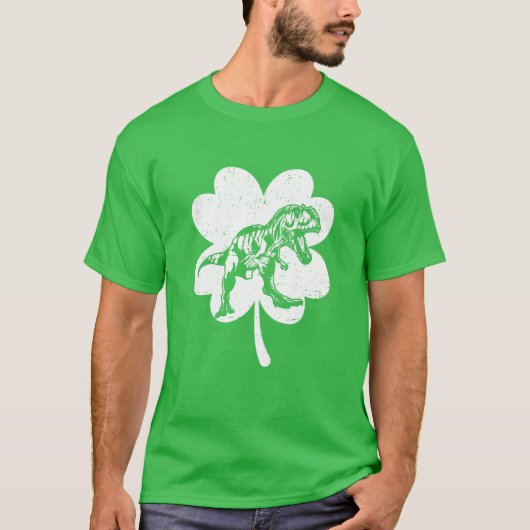 Kids Dinosaur St Patricks Day Boys Kids Shamrock I T-Shirt (Vorderseite)