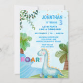 Kids Dinosaur T Rex Geburtstagsparty Einladung (Vorderseite)