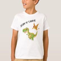 Kids Dinosaur T-Rex T - Shirt mit Namen hinzufügen