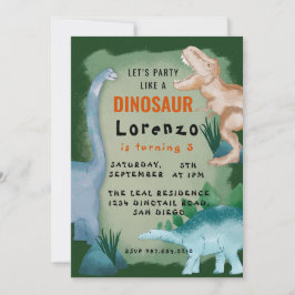 Kids Dinosaur Thema Geburtstagsparty Einladung