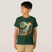 Kids Dinosaurier Art T-Shirt (Vorne ganz)
