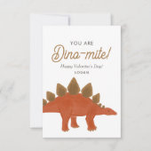 Kids Dinosaurier Dinomite Classroom Valentine Day Mitteilungskarte (Vorderseite)