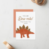 Kids Dinosaurier Dinomite Classroom Valentine Day Mitteilungskarte (Vorderseite/Rückseite Beispiel)