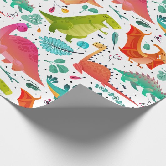 Kids Dinosaurier Geschenkpapier (Ecke)