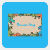 Kids Dinosaurier Party Square Sticker (Vorderseite)