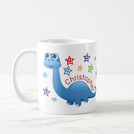 Kids Dinosaurier Personalisiert Kaffeetasse (Links)